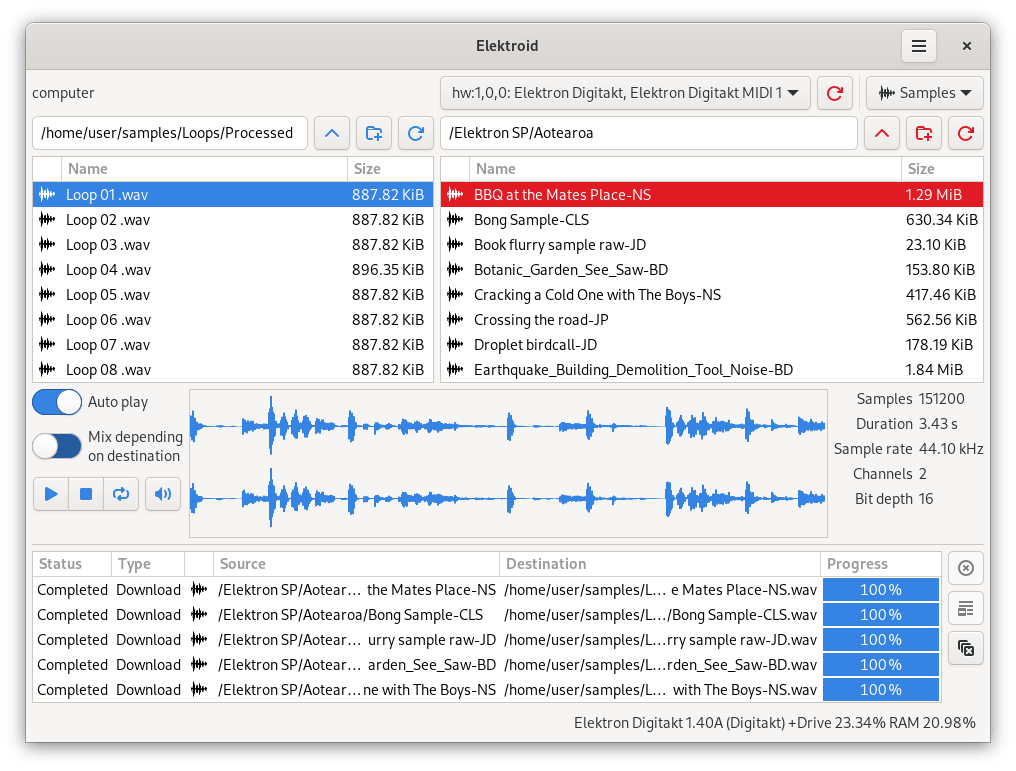 Elektroid Sample & MIDI Device Manager The Audio File