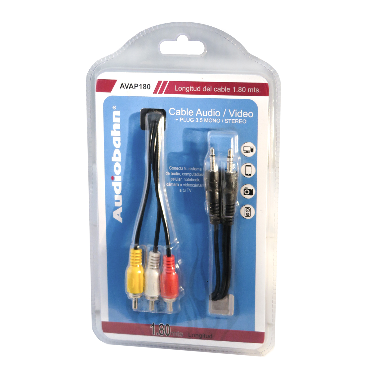 Cable Audio/Video más Plug 3.5 Mono/Estéreo AVAP180 Audiobahn