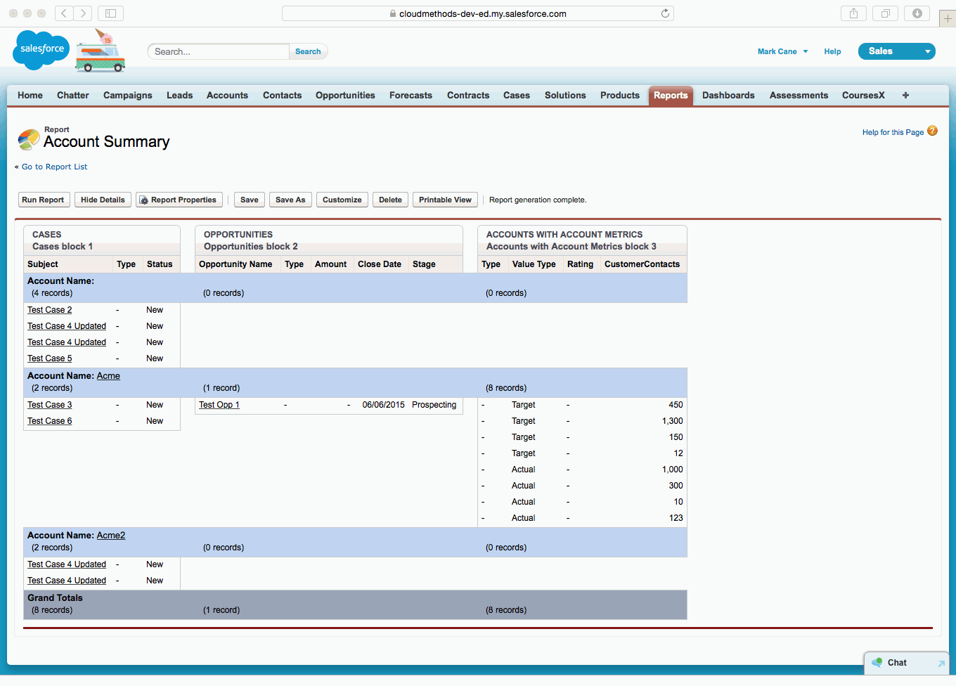 » Salesforce Standard Reporting (2 of 3) Report Builder