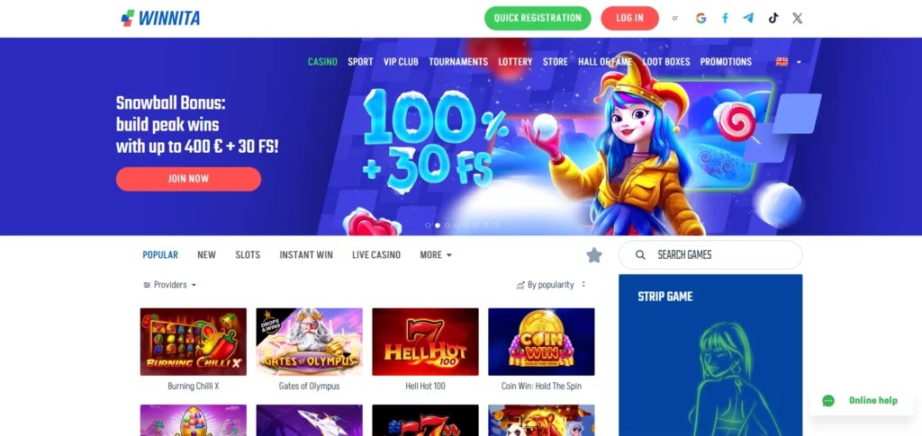 Palette di Colori e Accessibilità di Winnita Casino: Valutazione in Italia