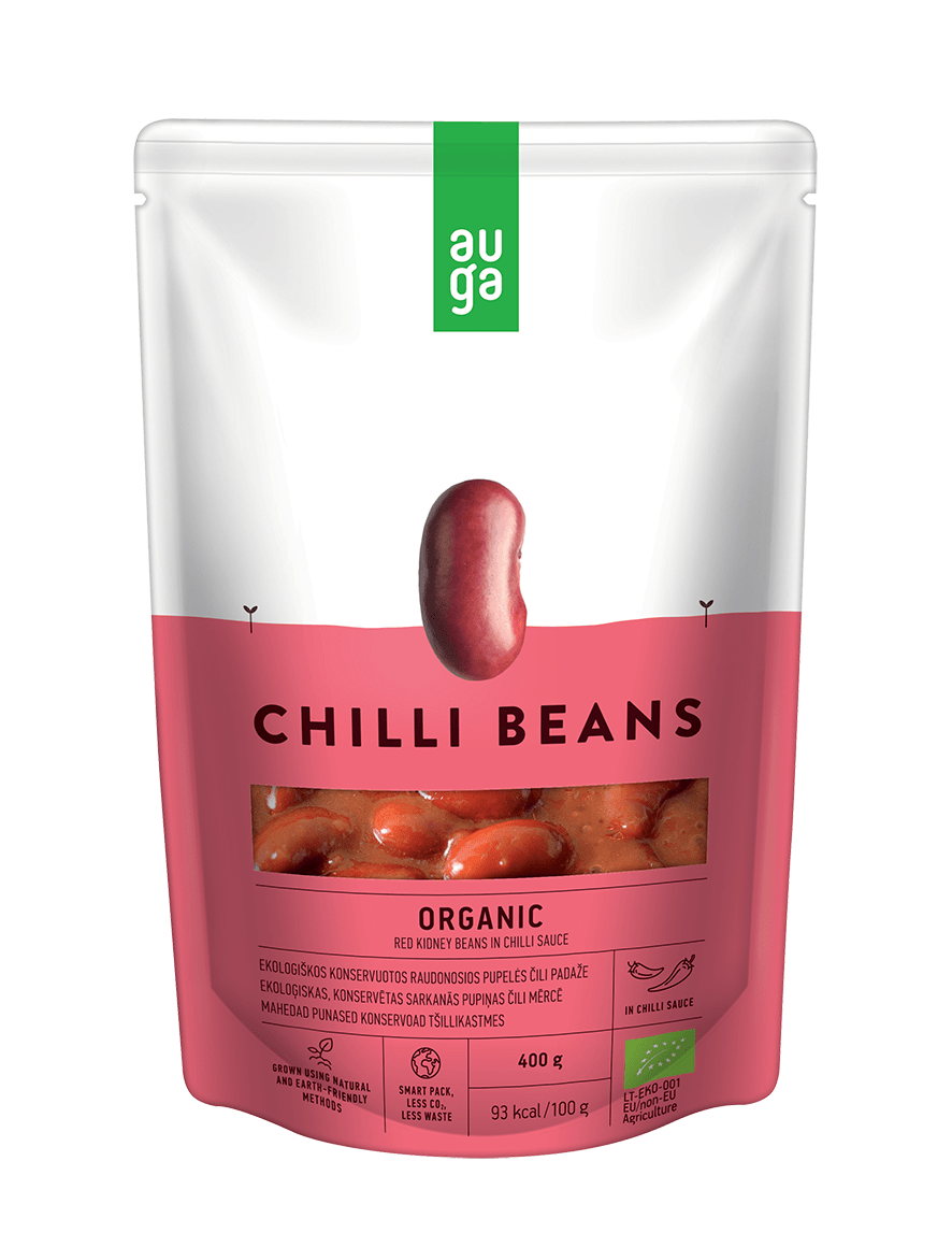 Organic red kidney beans in chilli sauce AUGA
