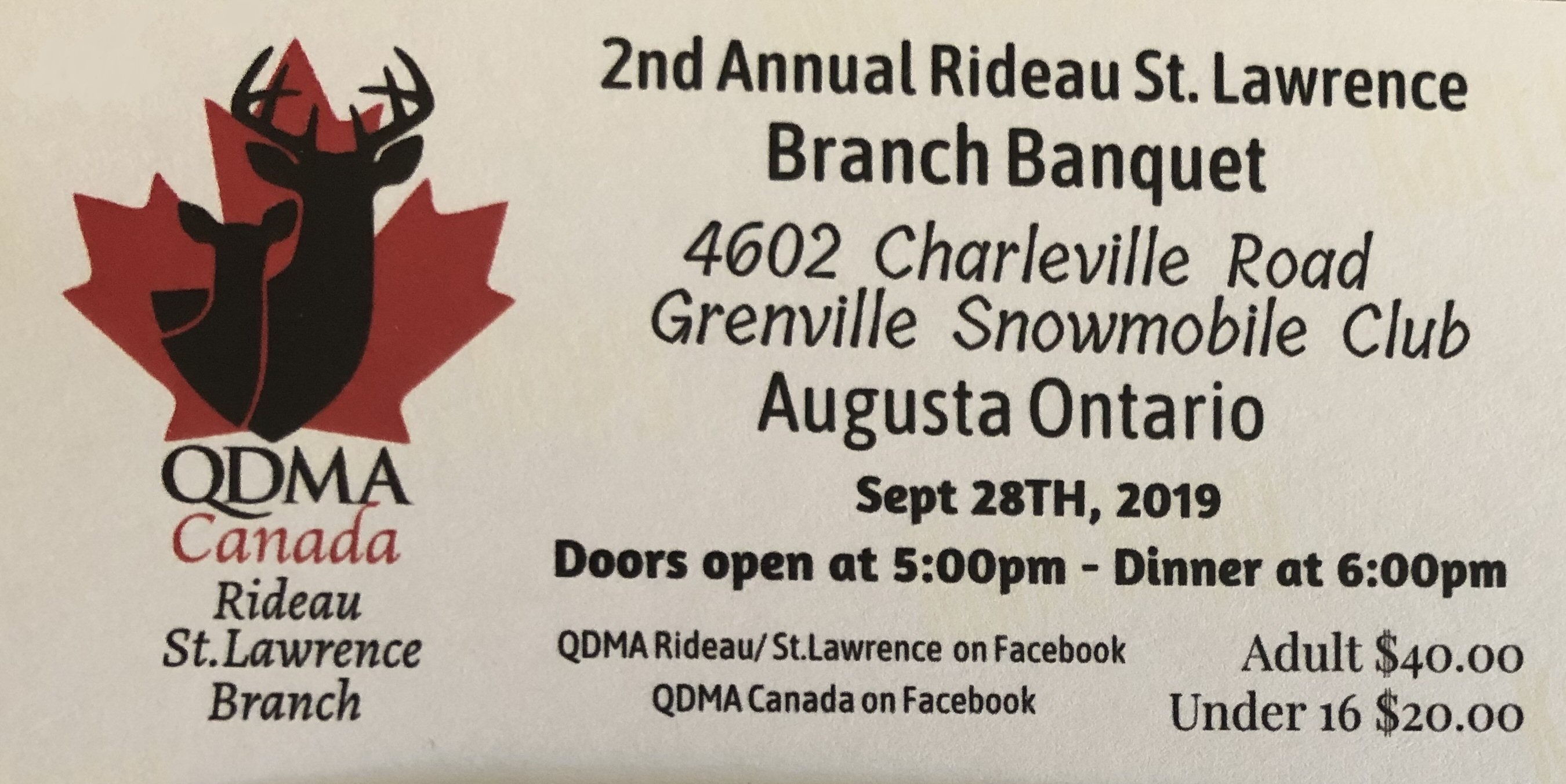 Quality Deer Management Association Banquet Augusta Township