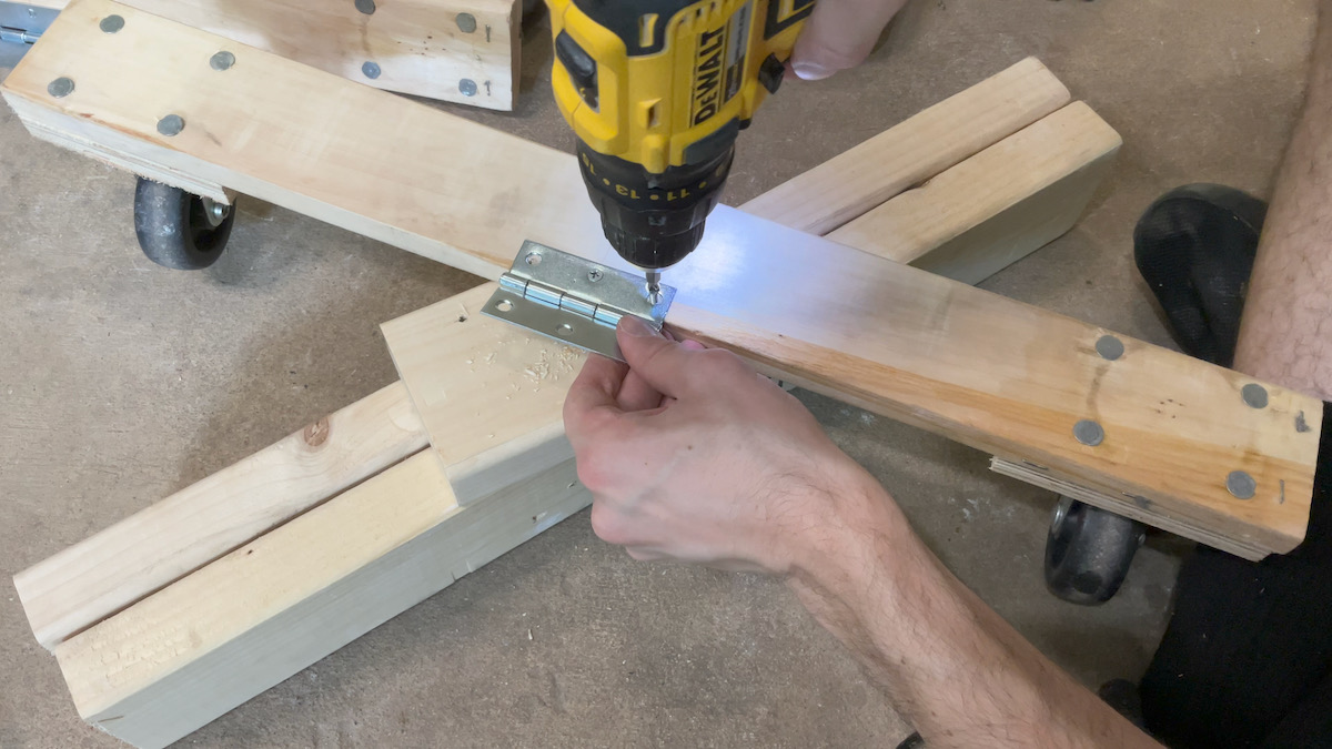 Easy 2x4 Workbench with Retractable Casters August Pine