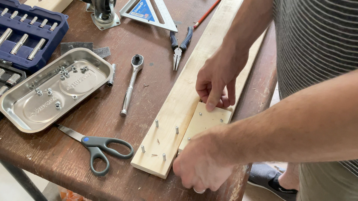 Easy 2x4 Workbench with Retractable Casters August Pine