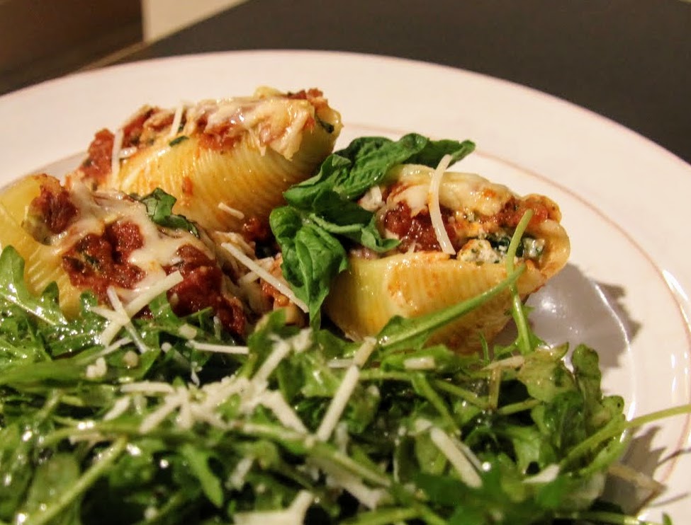 Stuffed Shells With Spinach Basil And Italian Sausage Step By Step Instruction