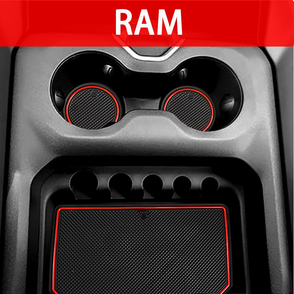 Auovo Cup holder liners for Dodge Ram Quad Cab 1500 2019 2020
