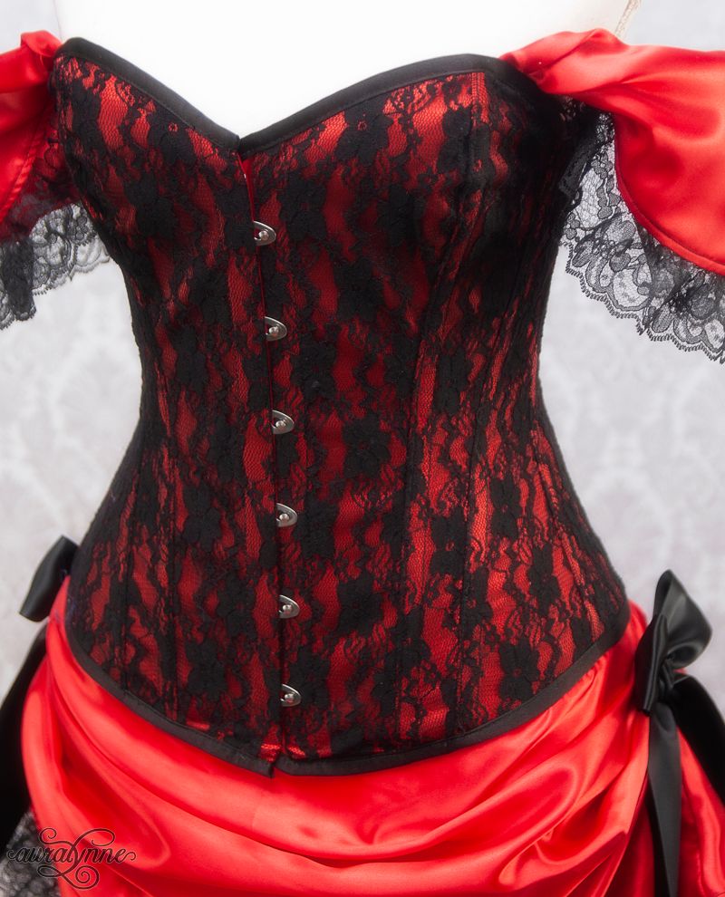 Red Victorian Gothic Saloon Girl Costume auralynne
