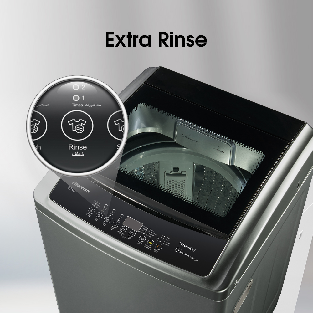 Hisense Washing Machine, Top Load, 16kg, Grey eXtra Bahrain
