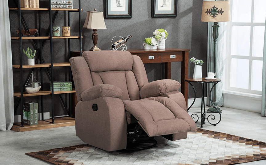 Homez, Recliner Chair With Rocking And Swivel Function, Brown colour