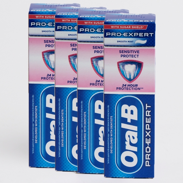 Oral B Pro Expert Sensitive & Whitening Toothpaste (4 x 75ml) Aurora