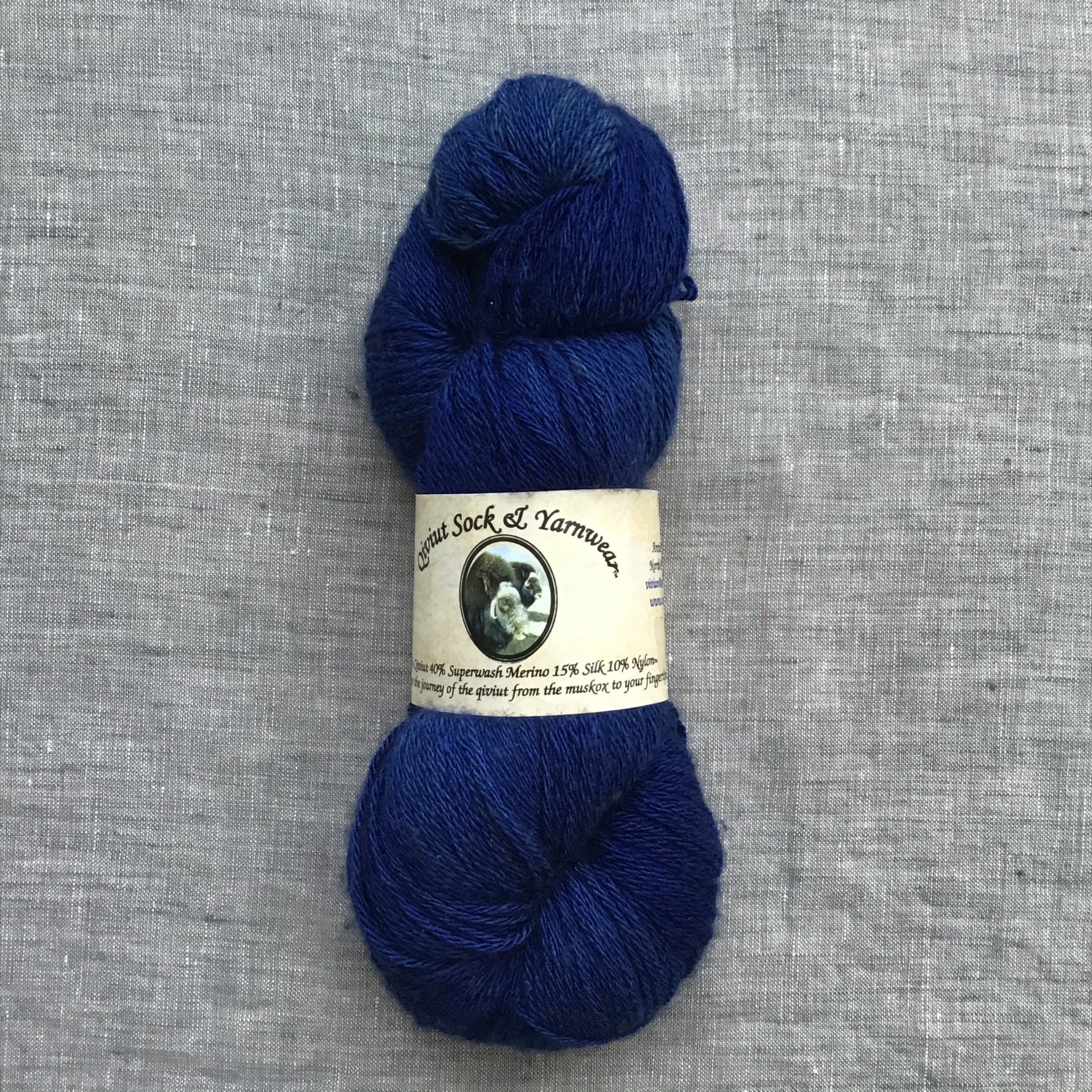 Arctic Qiviut Sock Yarn / Blueberry Aurora Yarns of Alaska