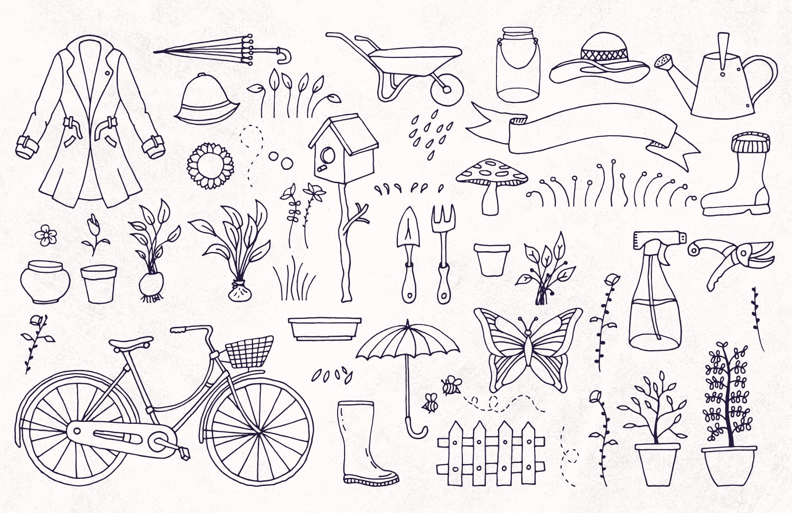 Hand Drawn Spring Graphics Aurove