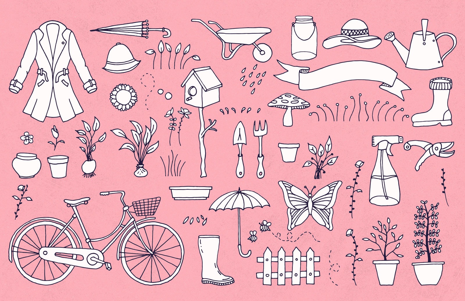 Hand Drawn Spring Graphics Aurove