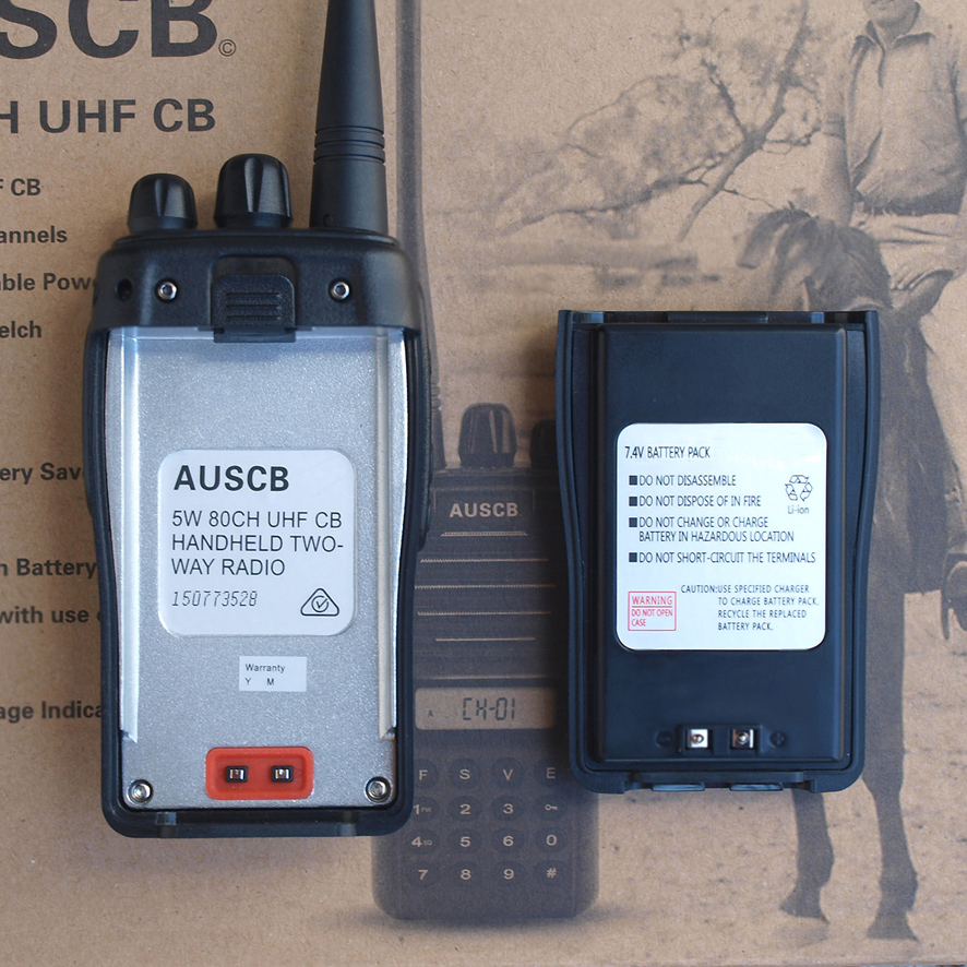 AUSCB 5W 80CH UHF CB Handheld Radio AUSCB 5W 80CH UHF CB Handhelds