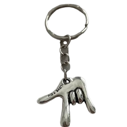 Silver key ring small The Auslan Place