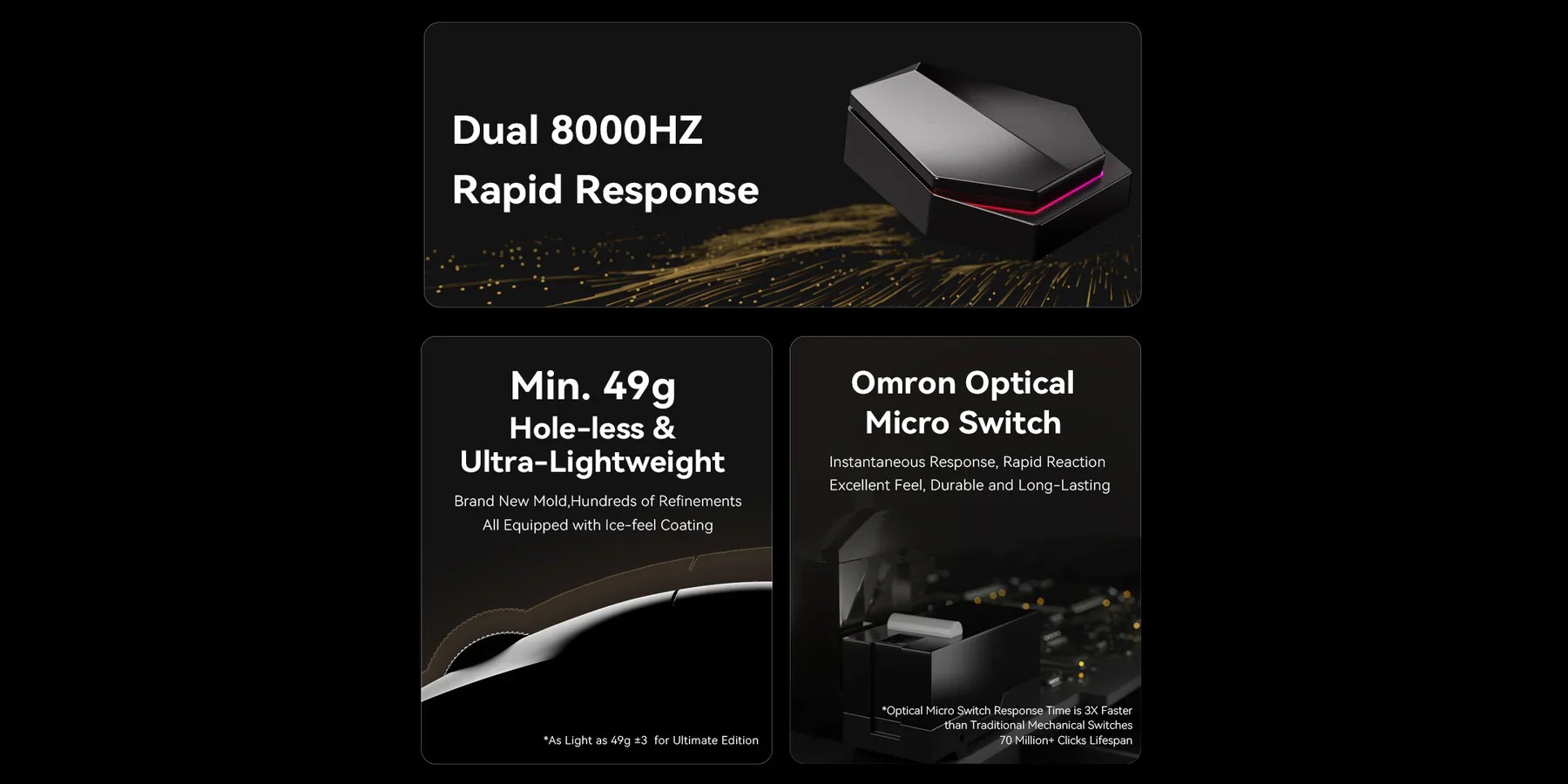 ATK Blazing Sky X1 Ultra Wireless Gaming Mouse - Black [8K Dongle Incl