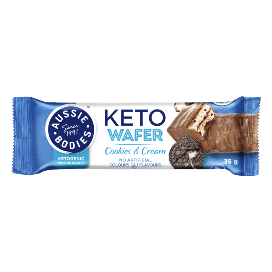 Cookies & Cream Keto Wafer Bar 35g Aussie Bodies