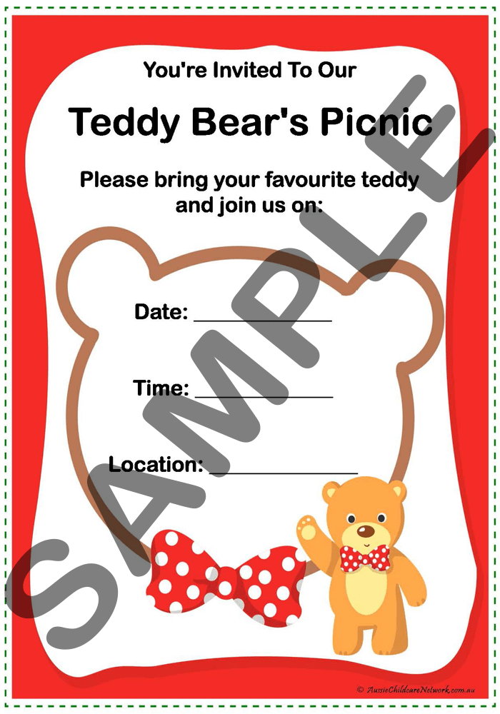 Teddy Bears Picnic Day Invitation Aussie Childcare Network