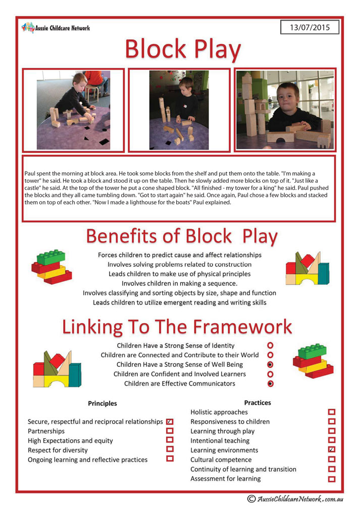 Interest Area Block Play Aussie Childcare Network