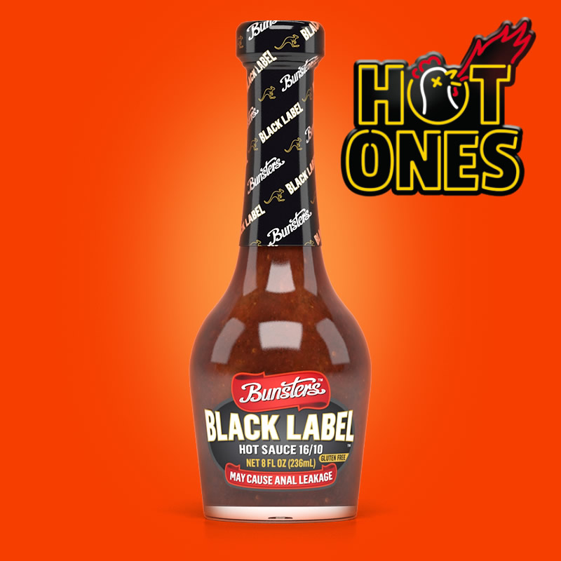 Bunsters BLACK LABEL 16/10 Heat Aussie Hot Sauces