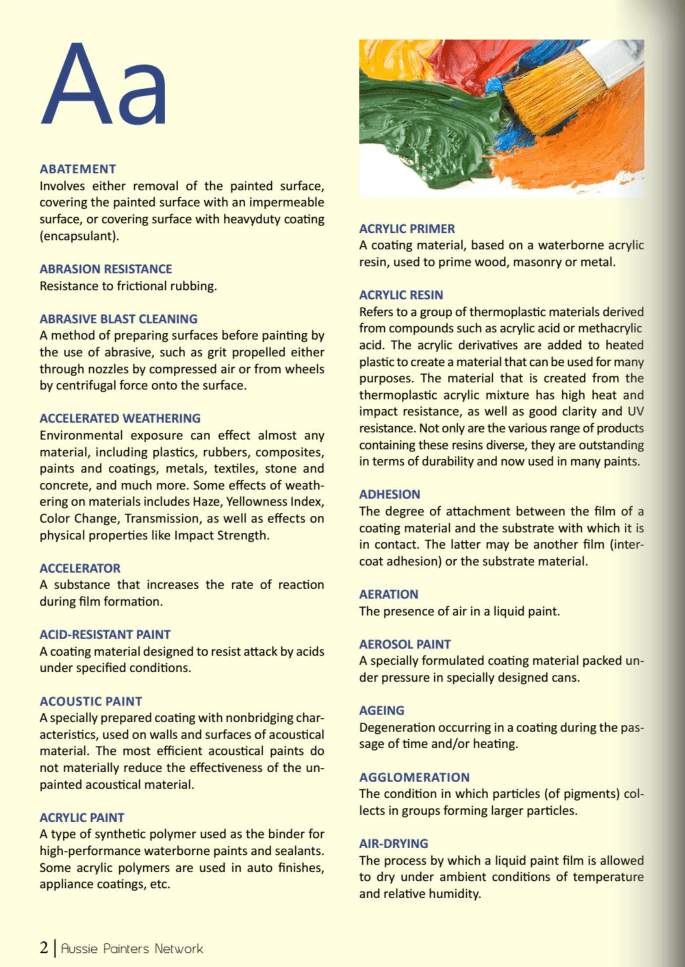 Glossary of Paint and Painting Terms Aussie Painters Network