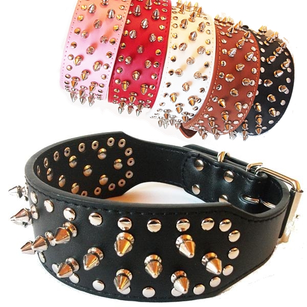 Genuine Leather Spiked Dog Collar Aussie Pet Store