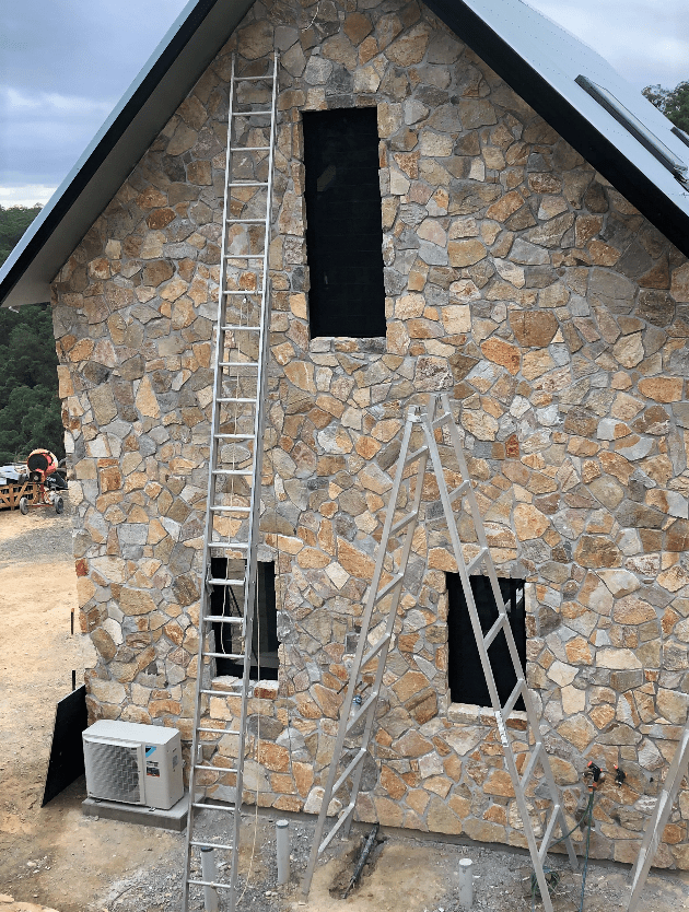 Limestone walling stone laverton irregular in a exterior walling project