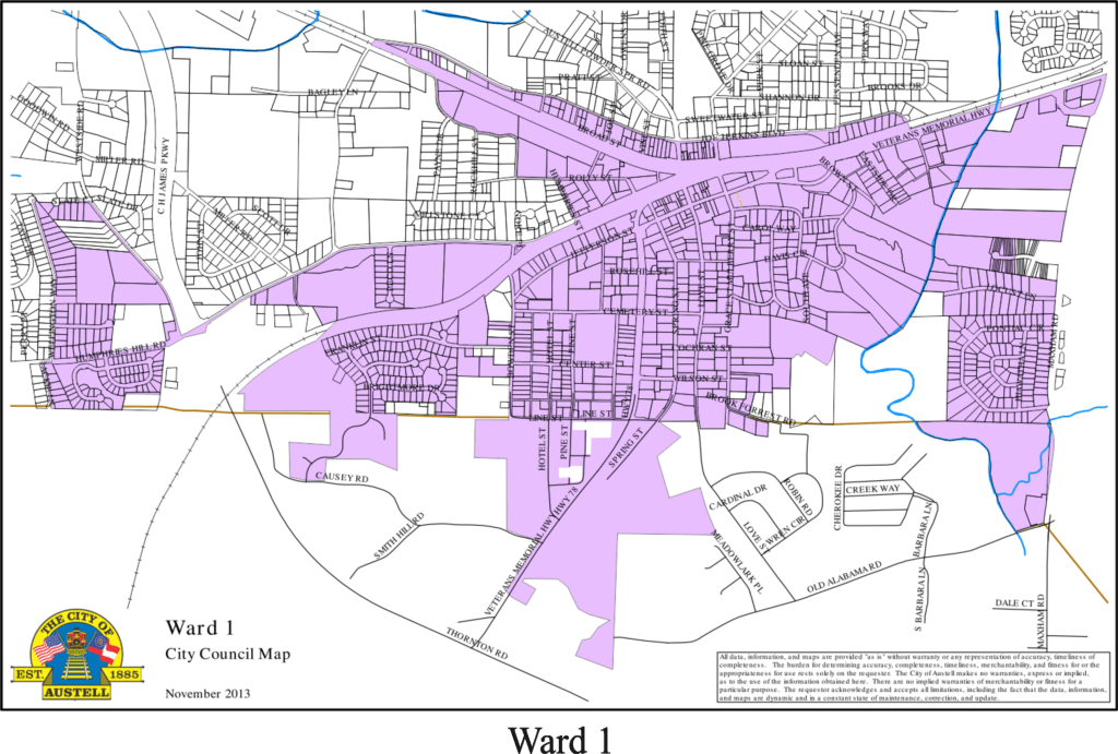 Austell, GA Ward Maps
