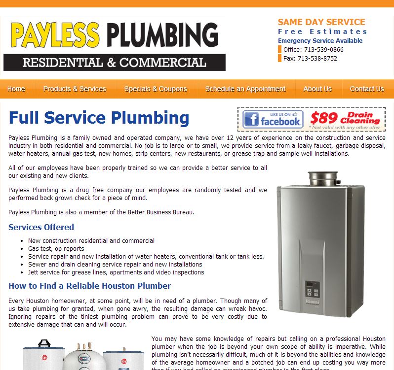 Austin Webpages Payless Plumbing Austin Webpages