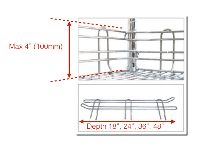 Chrome Wire Shelf Ledge Wire Shelving Accessory