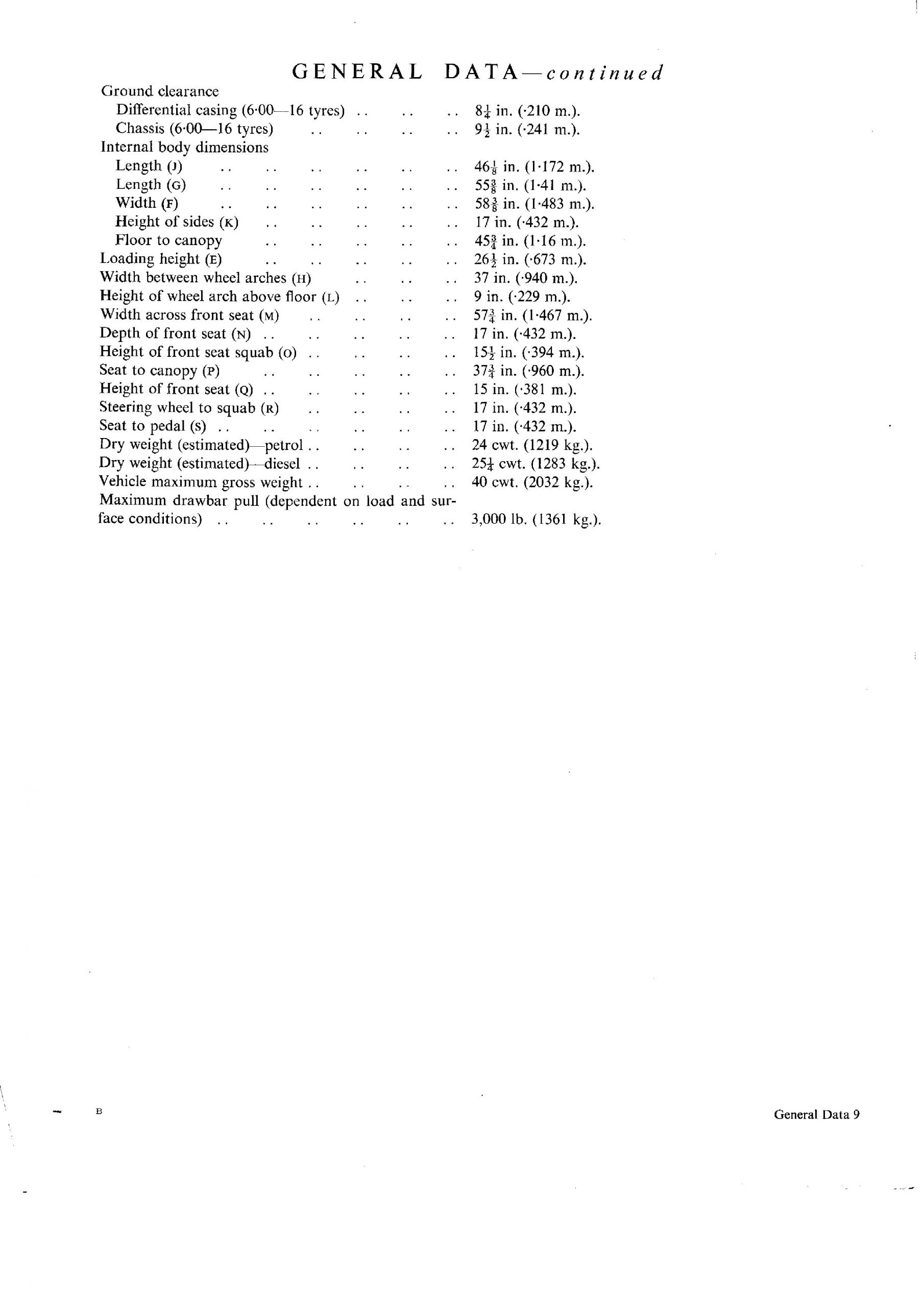 Gipsy specifications The Austin Gipsy Site