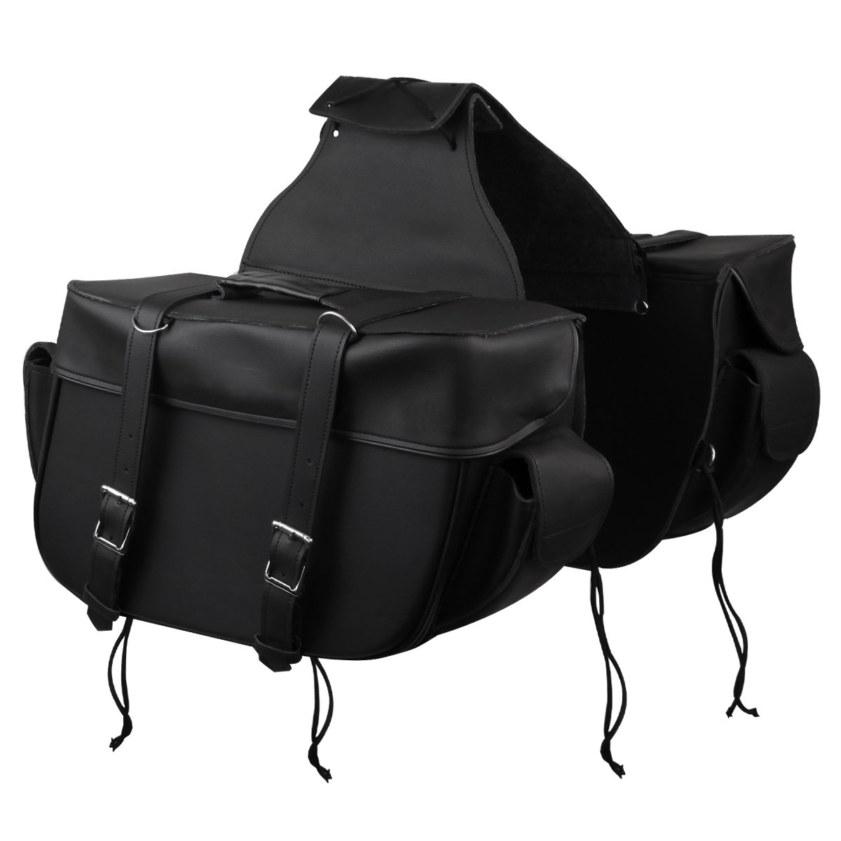 Motorcycle Big Zip Off and Throw Over Saddlebags With Outside Pockets Austin Leather
