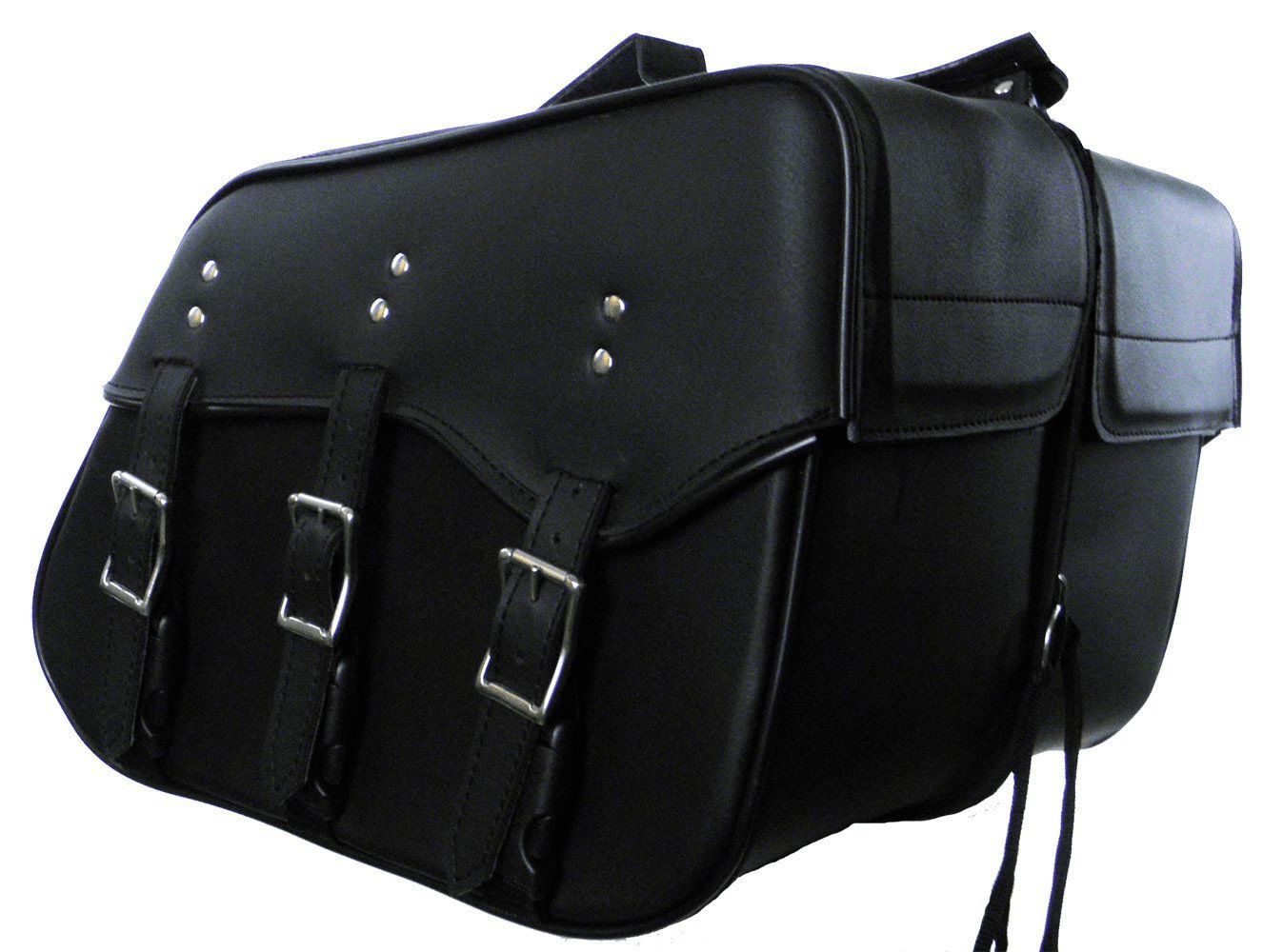 Motorcycle Vance Leather Medium 3 Strap Saddle Bag Austin Leather