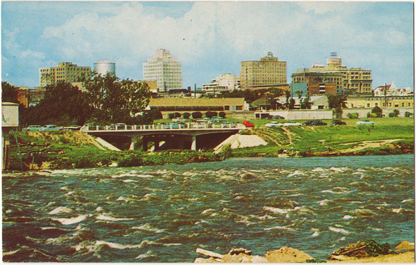 AustinPostcard The Colorado River flows through Austin, Texas...