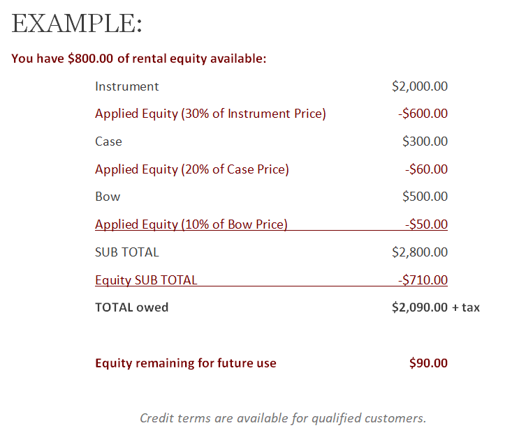 Rental Equity Austin's Violin ShopAustin's Violin Shop