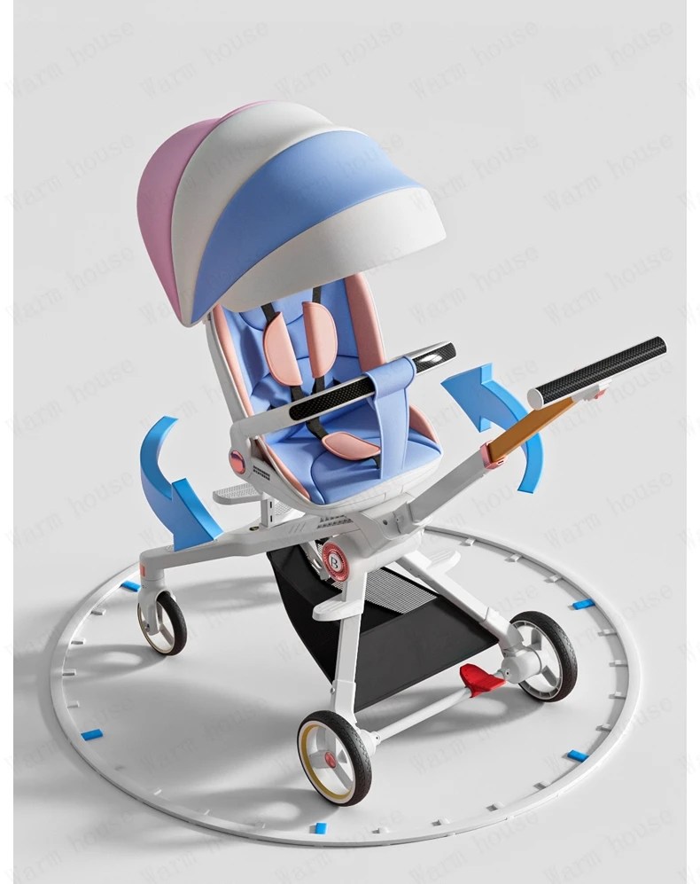 Baby stroller 0 to 3 years High view Shock absorption four wheels