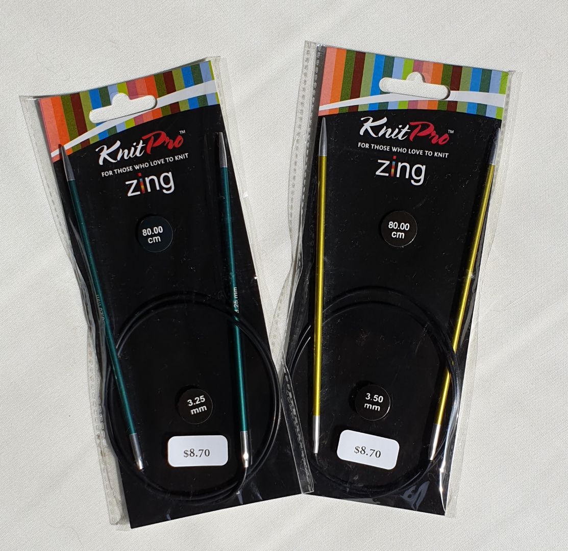 Knit Pro ZING Circular Knitting Needles 80cm length Australian Alpaca Yarn