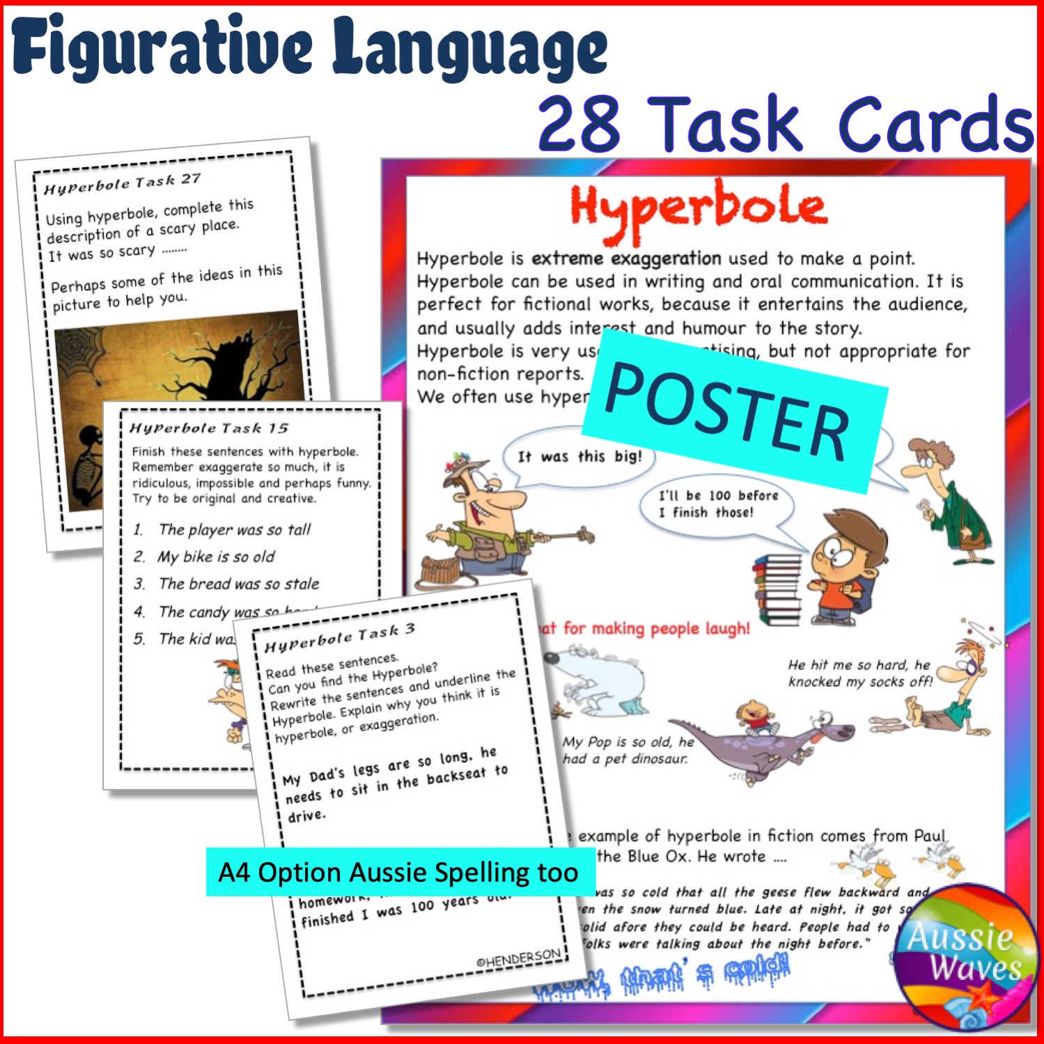 Figurative Language Tasks HYPERBOLE Australian Teachers Marketplace