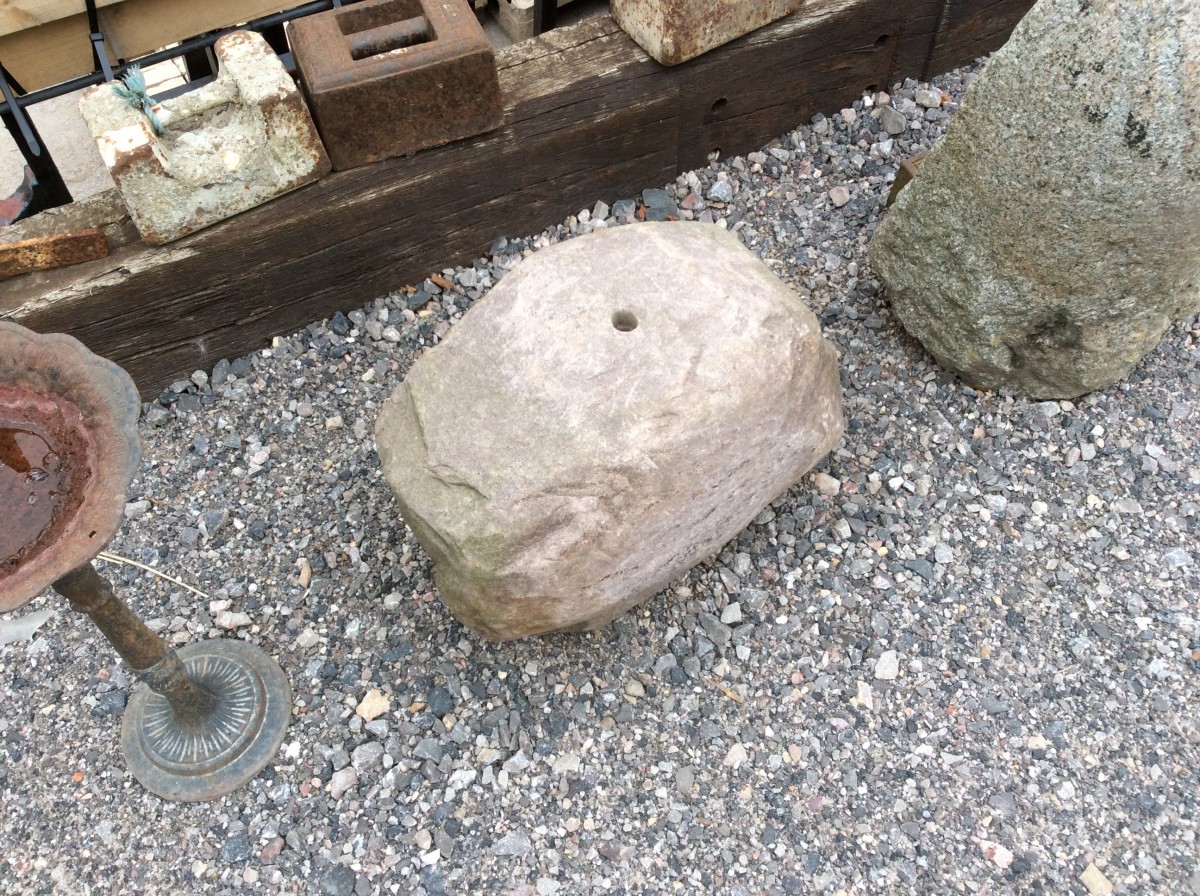 Drilled stone water feature Authentic Reclamation