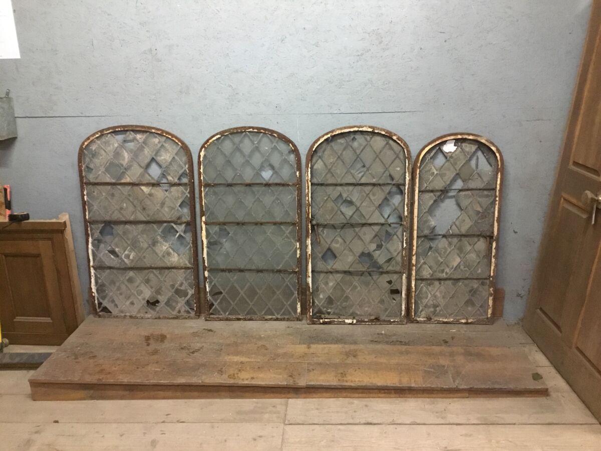 Set OF Four Arch Top Crittall Window Authentic Reclamation