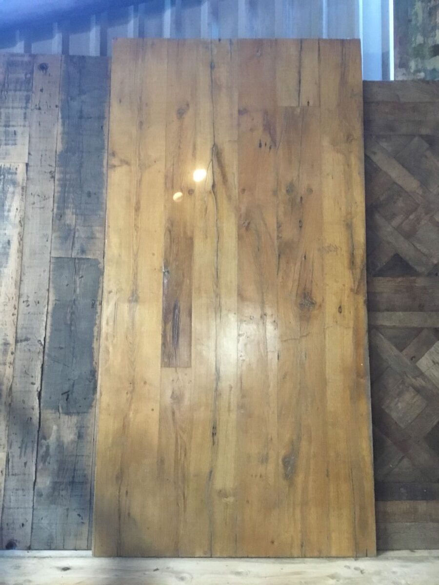 Tall Lightly Varnished Oak Table Top Authentic Reclamation