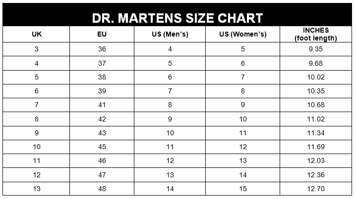 Giày Dr.Martens: Hướng dẫn chọn size và những điều bạn cần biết