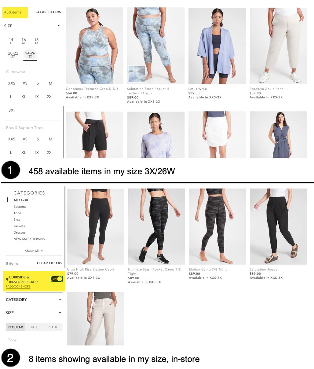 The Athleta Plus Size Shopping Experience