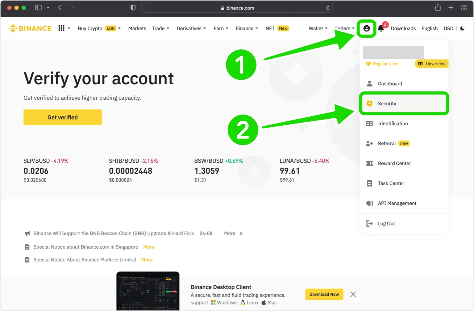 How to enable TwoFactor Authentication (2FA) for Binance