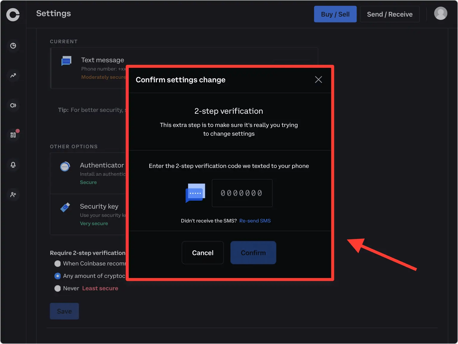 How to enable 2step verification for Coinbase