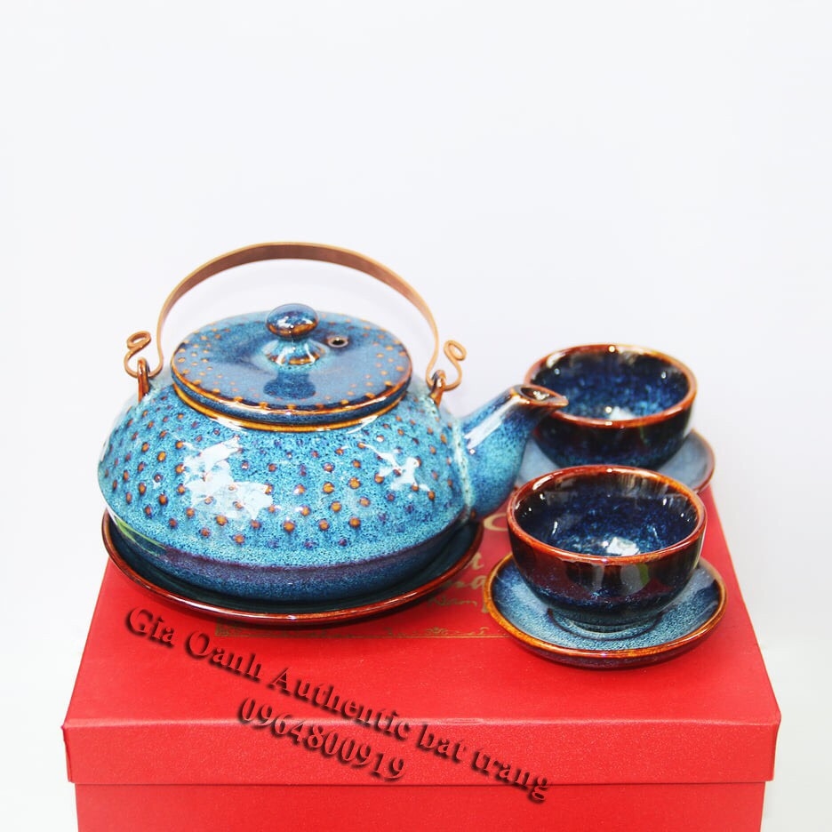 GREEN TEA SET GIFT 08 HIGHCLASS MOSSGLAZED TEAPOT SET MEANINGFUL