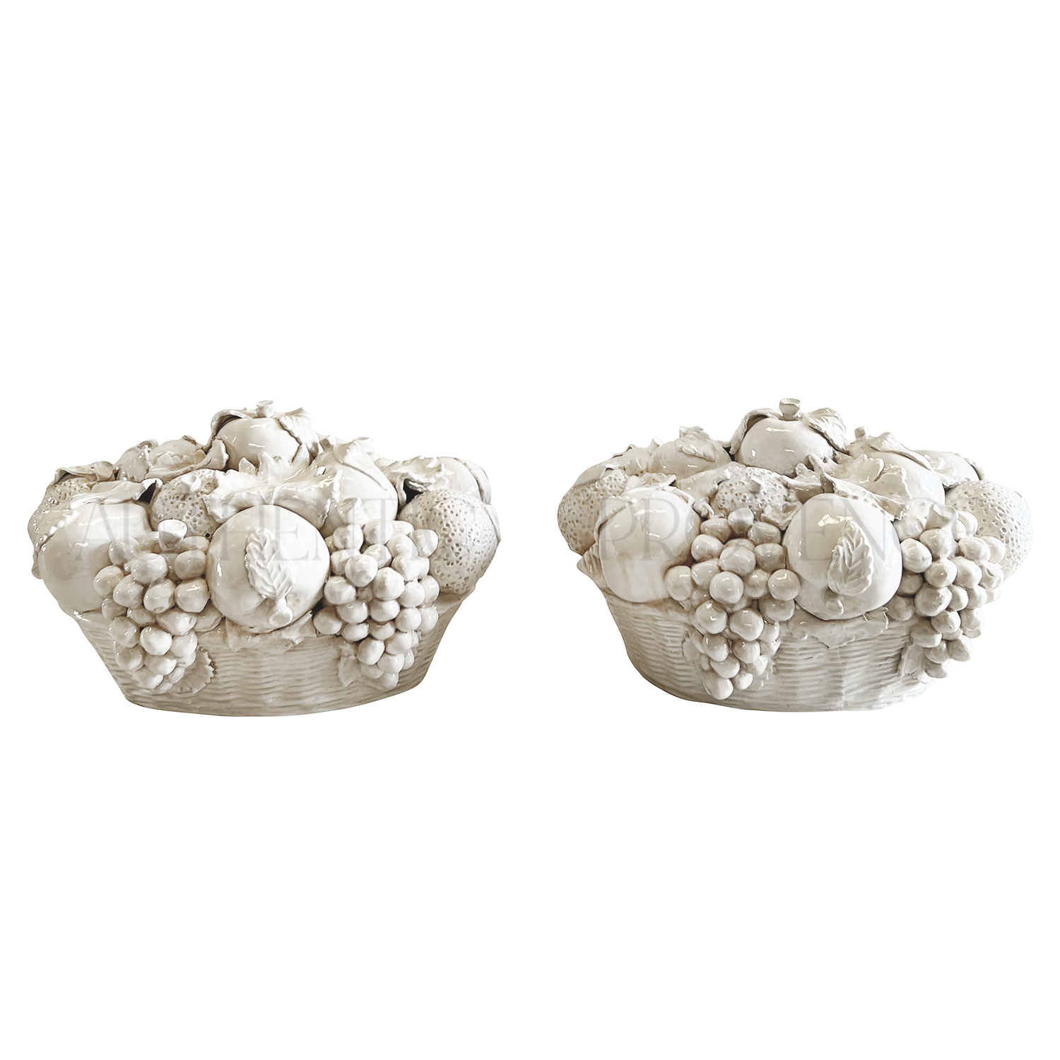 Pair of Ceramic Fruit Decor