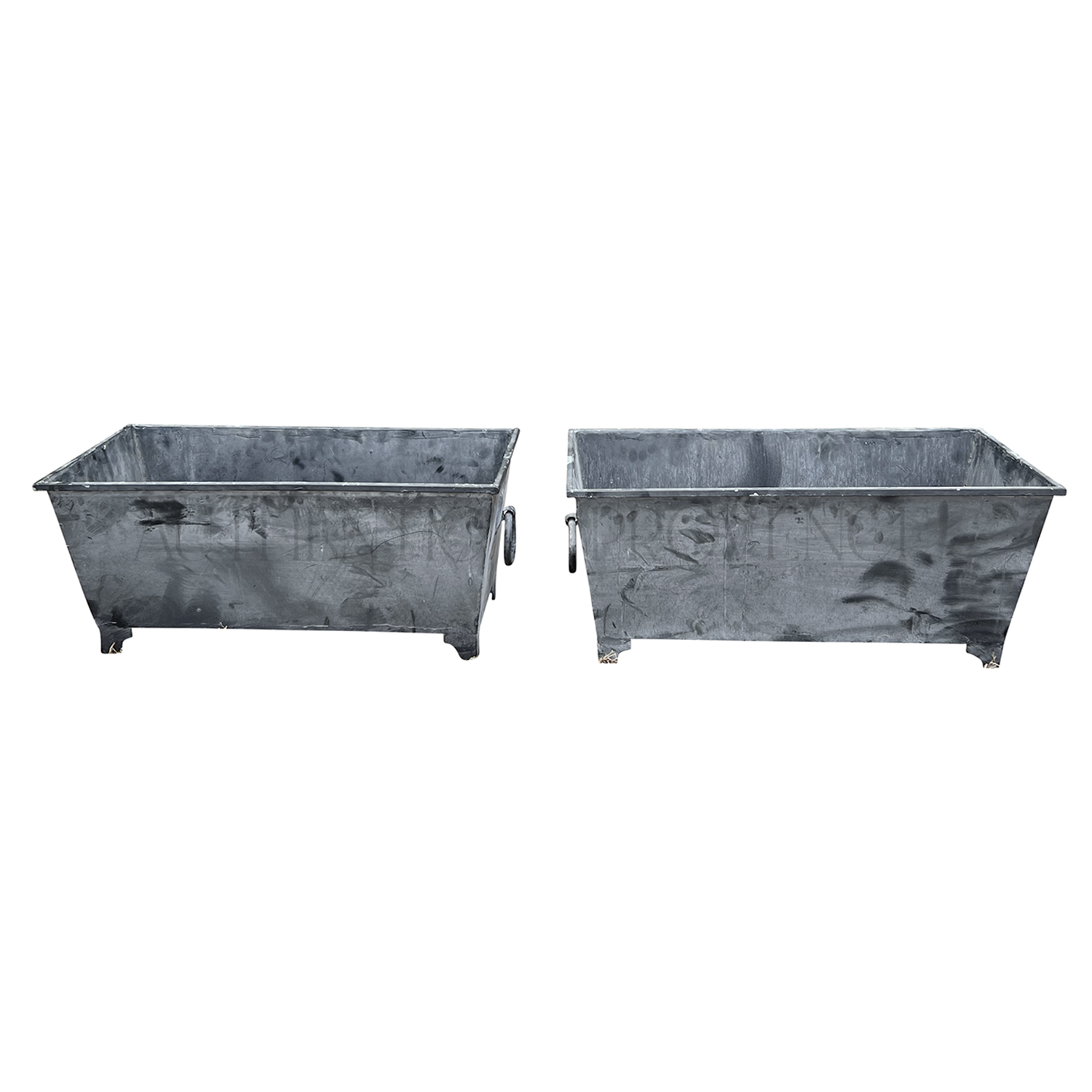 Pair of Vintage Metal Garden Troughs