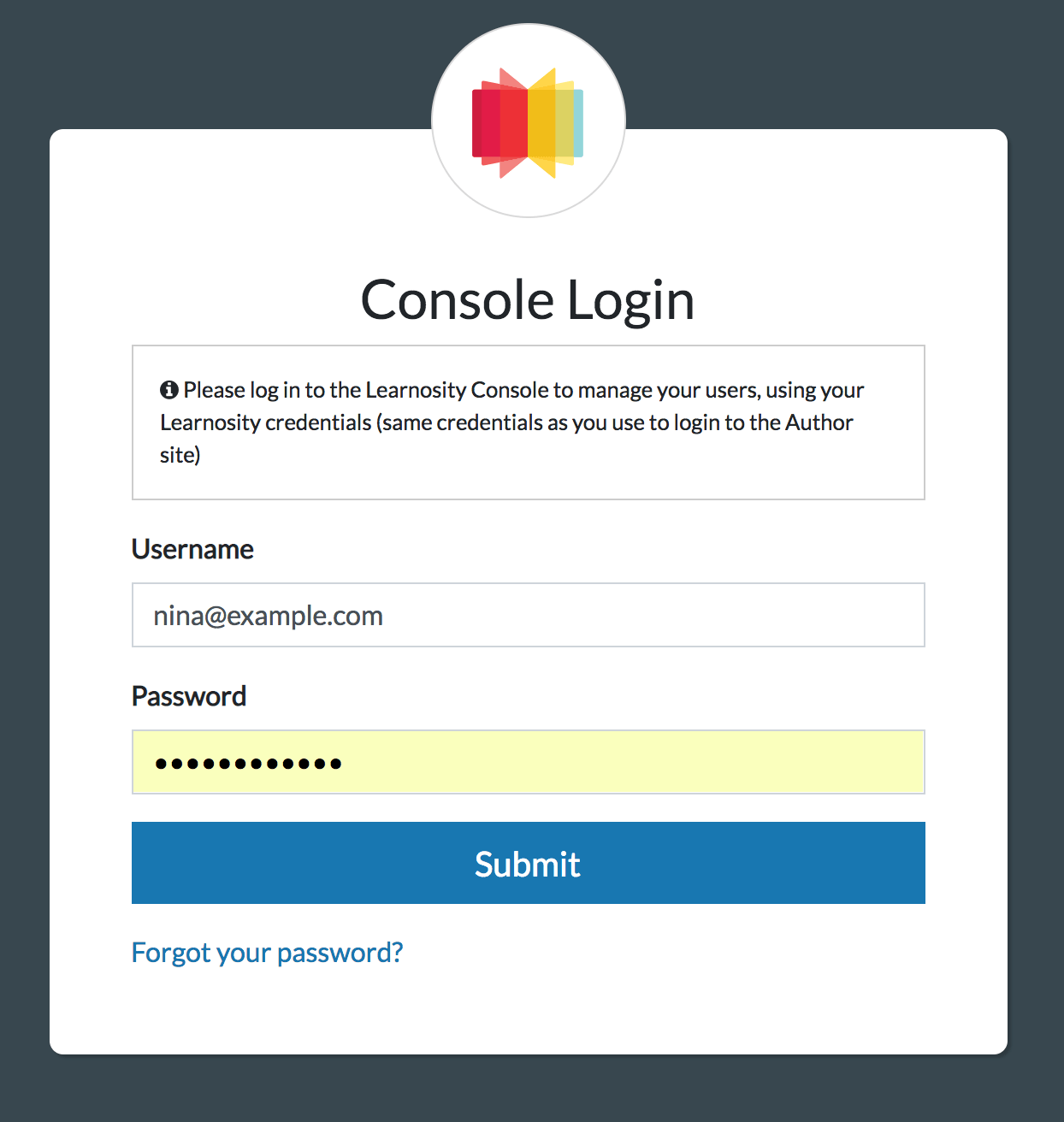 Accessing Learnosity Console from the Author Site Learnosity Author Guide
