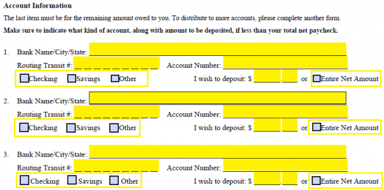 Free ADP Direct Deposit Authorization Form - PDF